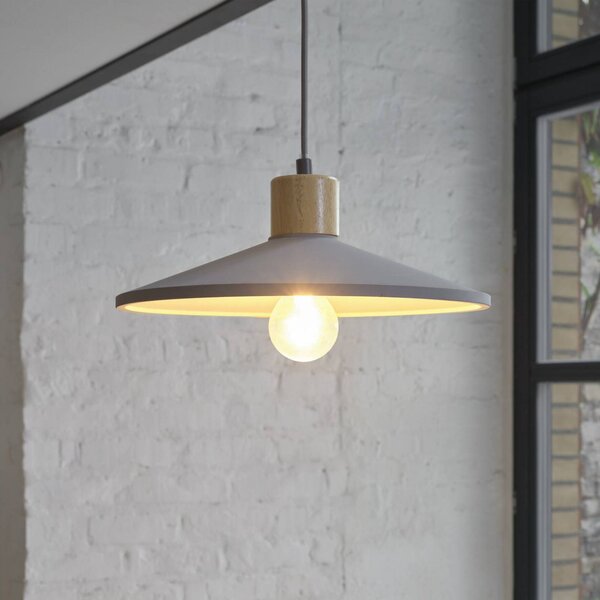 OSRAM Lampa wisząca CONCRETE WOOD, możliwość ściemniania, aluminiowy / szary / cynkowy, salon / jadalnia, beton, młodzieżowy