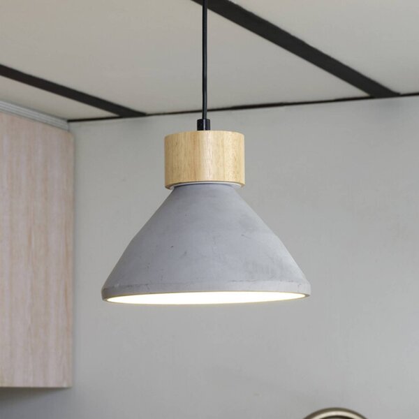 OSRAM Lampa wisząca CONCRETE WOOD, możliwość ściemniania, aluminiowy / szary / cynkowy, salon / jadalnia, beton, młodzieżowy