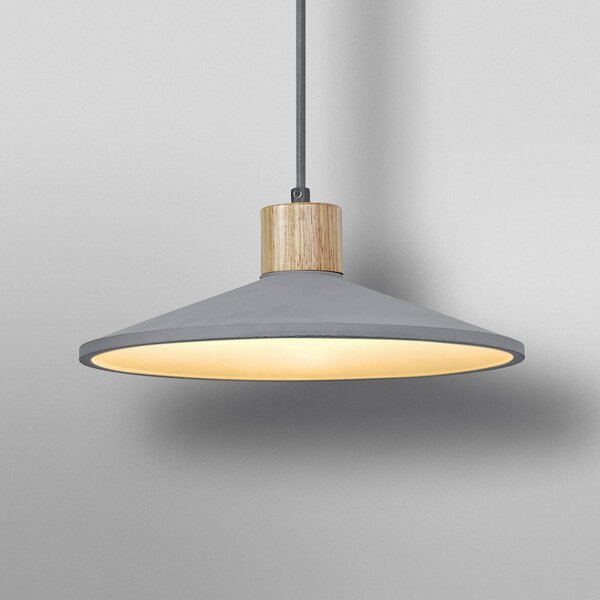 OSRAM Lampa wisząca CONCRETE WOOD, możliwość ściemniania, aluminiowy / szary / cynkowy, salon / jadalnia, beton, młodzieżowy