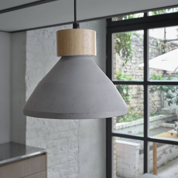 OSRAM Lampa wisząca CONCRETE WOOD, możliwość ściemniania, aluminiowy / szary / cynkowy, salon / jadalnia, beton, młodzieżowy