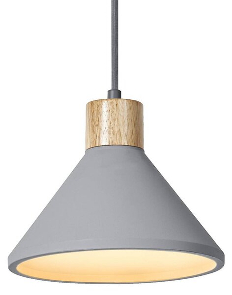 OSRAM Lampa wisząca CONCRETE WOOD, możliwość ściemniania, aluminiowy / szary / cynkowy, salon / jadalnia, beton, młodzieżowy