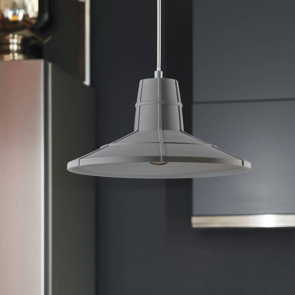 OSRAM Lampa wisząca CONCRETE SALA, możliwość ściemniania, aluminiowy / szary / cynkowy, salon / jadalnia, beton, młodzieżowy