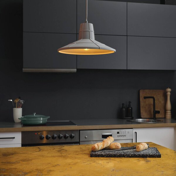 OSRAM Lampa wisząca CONCRETE SALA, możliwość ściemniania, aluminiowy / szary / cynkowy, salon / jadalnia, beton, młodzieżowy