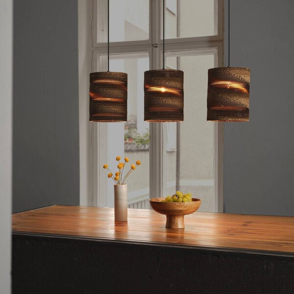 OSRAM Lampa wisząca CYLINDER, możliwość ściemniania, brązowy / rdzawy, salon / jadalnia, papier / lunolit / lunopal