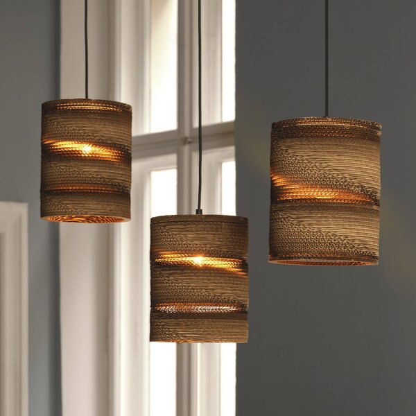 OSRAM Lampa wisząca CYLINDER, możliwość ściemniania, brązowy / rdzawy, salon / jadalnia, papier / lunolit / lunopal