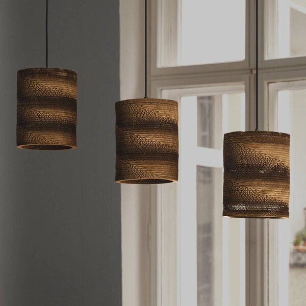 OSRAM Lampa wisząca CYLINDER, możliwość ściemniania, brązowy / rdzawy, salon / jadalnia, papier / lunolit / lunopal