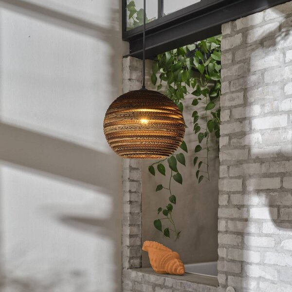 OSRAM Lampa wisząca BALL, możliwość ściemniania, brązowy / rdzawy, salon / jadalnia, papier / lunolit / lunopal