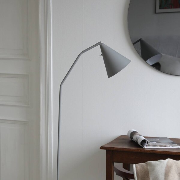 Markslöjd Lampa stojąca LED Funil, możliwość ściemniania, aluminiowy / szary / cynkowy, salon / jadalnia, metal, nowoczesny