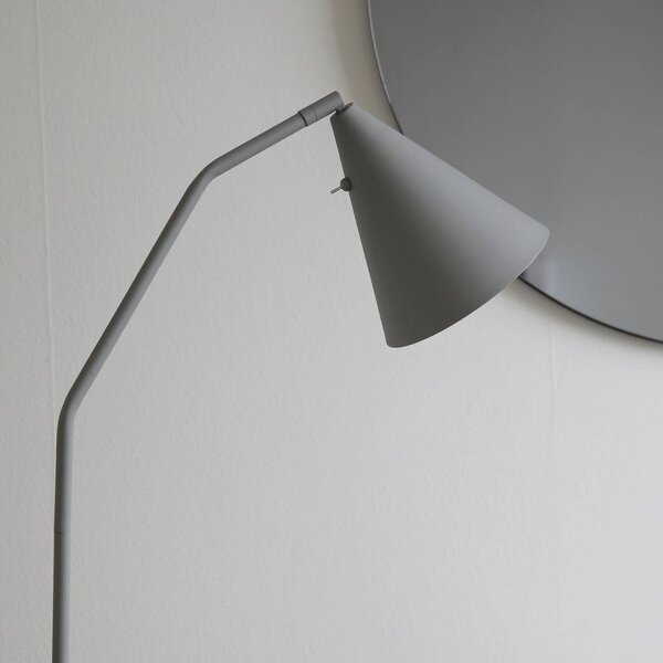 Markslöjd Lampa stojąca LED Funil, możliwość ściemniania, aluminiowy / szary / cynkowy, salon / jadalnia, metal, nowoczesny
