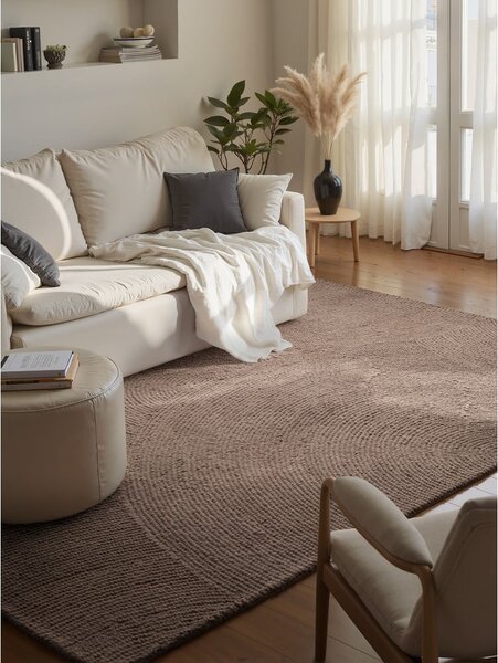 Szarobrązowy wełniany dywan tkany ręcznie 120x180 cm Calmio – Hanse Home