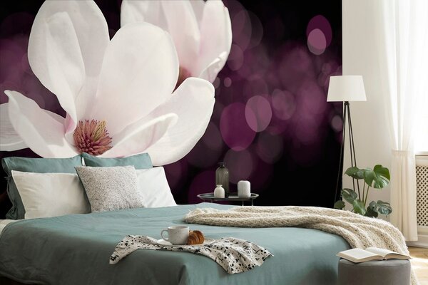 Tapeta kwiat magnolii na abstrakcyjnym tle