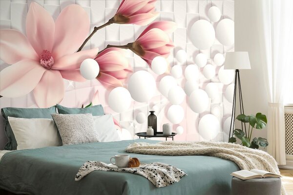 Tapeta magnolia na abstrakcyjnym tle