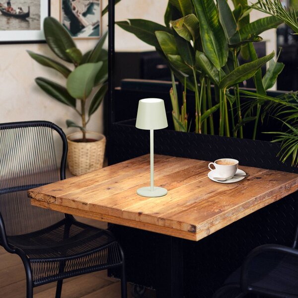 FH Lighting Lampa stołowa LED Roxi, miętowo-zielona, metal, IP54, ściemniana możliwość ściemniania, zielony, salon / jadalnia, metal, nowoczesny