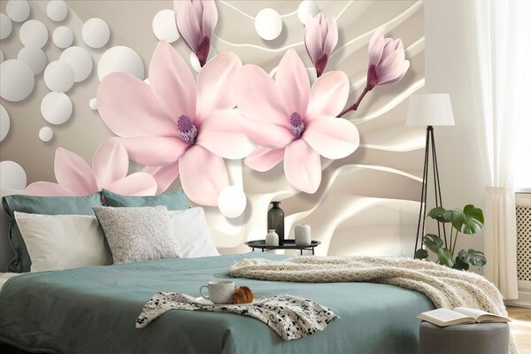 Tapeta magnolii na abstrakcyjnym tle