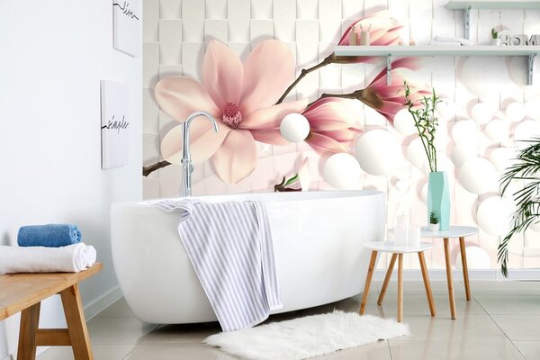 Tapeta magnolia na abstrakcyjnym tle