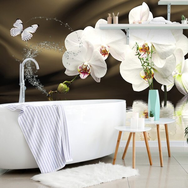 Tapeta orchidea i motyl
