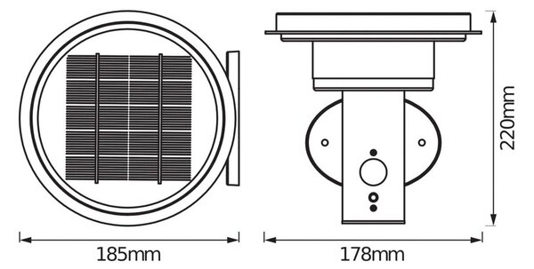 OSRAM Kinkiet LED ENDURA STYLE SOLAR DOUBLE CIRCLE czarny DOUBLE, możliwość ściemniania, czarny, stal szlachetna, nowoczesny