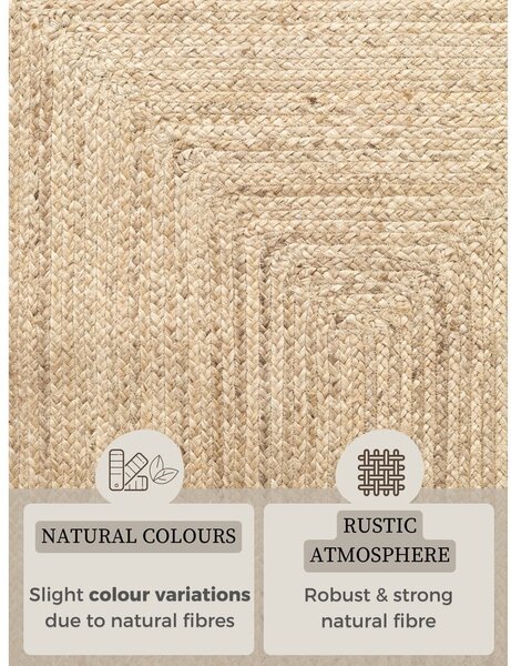Chodnik z juty dwustronny/tkany ręcznie w jasnym naturalnym kolorze 80x200 cm Juno – Hanse Home