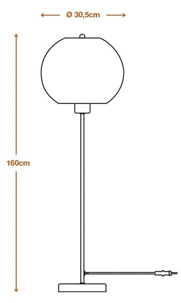 OSRAM Lampa stojąca BALL, brązowy / rdzawy, salon / jadalnia, papier / lunolit / lunopal