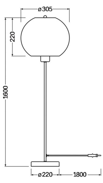 OSRAM Lampa stojąca BALL, brązowy / rdzawy, salon / jadalnia, papier / lunolit / lunopal