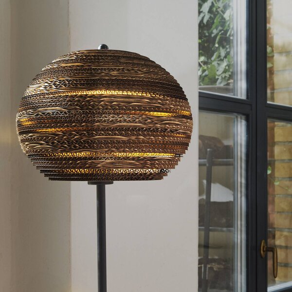 OSRAM Lampa stojąca BALL, brązowy / rdzawy, salon / jadalnia, papier / lunolit / lunopal
