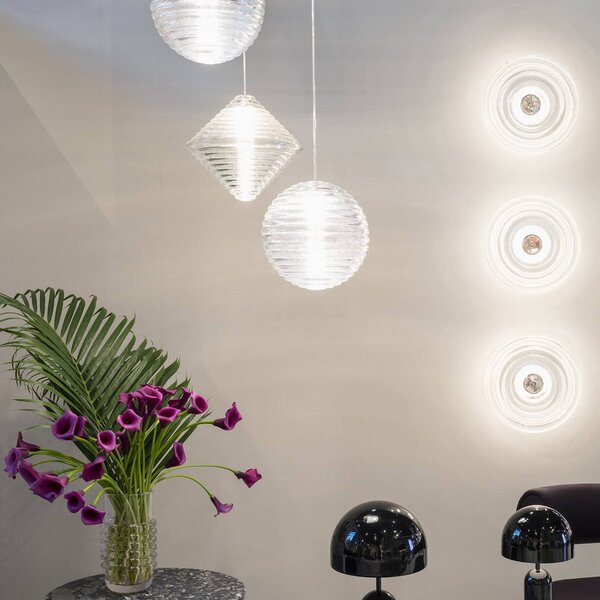 Tom Dixon Kinkiet zewnętrzny LED Press large, możliwość ściemniania, przezroczysty / transparentny, szkło, design