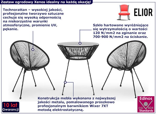 Dwa krzesła i okrągły stolik G8-C18