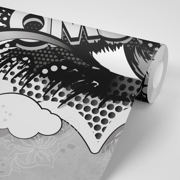 Tapeta szare graffiti oko