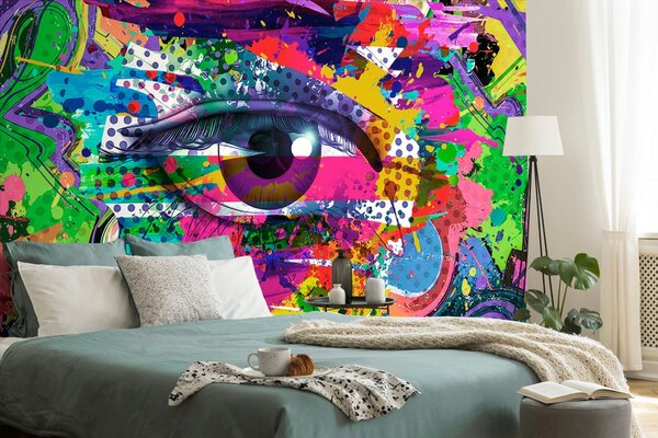 Tapeta ludzkie oko w stylu pop-art