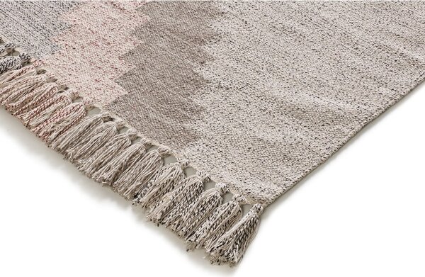 Beżowy dywan tkany ręcznie z bawełny z recyklingu odpowiedni do prania 120x170 cm Chandia – Universal