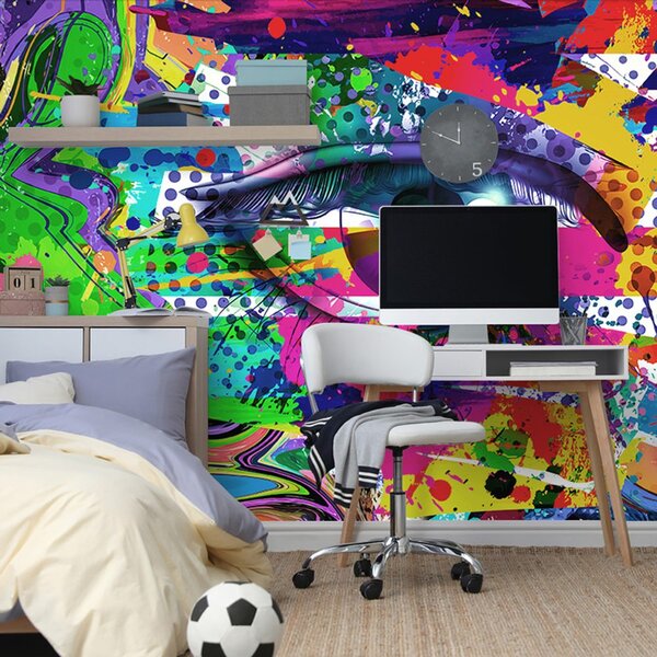 Tapeta ludzkie oko w stylu pop-art