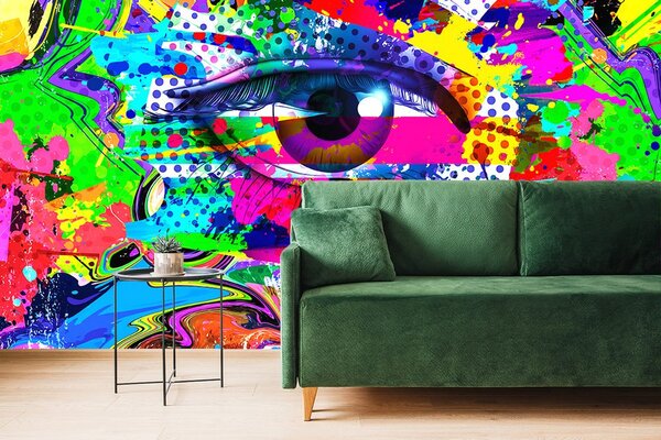Tapeta ludzkie oko w stylu pop-art