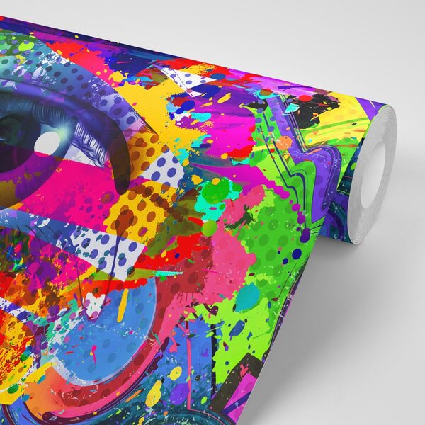 Tapeta ludzkie oko w stylu pop-art