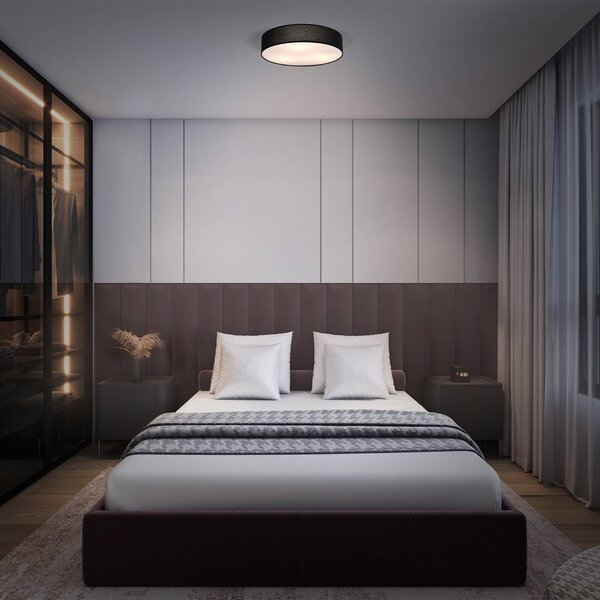 OSRAM Lampa sufitowa ORBIS PARIS, możliwość ściemniania, czarny, salon / jadalnia, tkanina / materiał / jedwab, nowoczesny