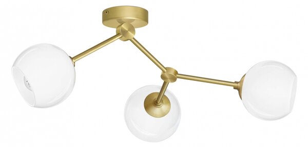 Złota niska lampa z 3 kloszami G-S3K