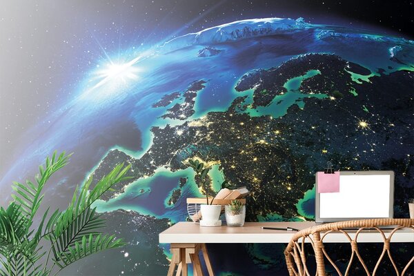 Tapeta świecąca niebieska planeta