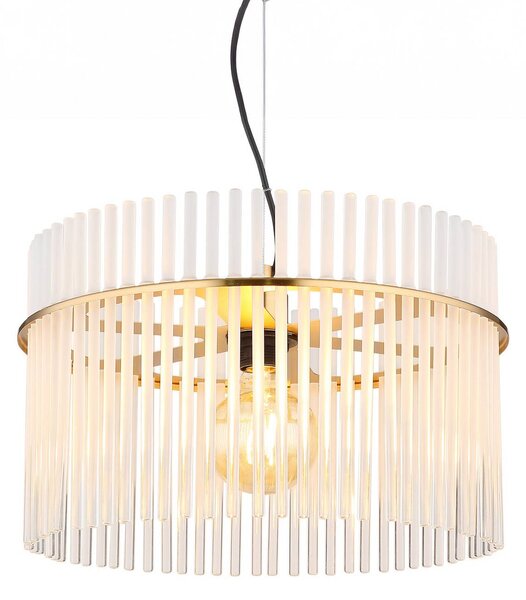 Globo Lampa wisząca szklana Gorley, możliwość ściemniania, mosiężny / złoty, salon / jadalnia, szkło