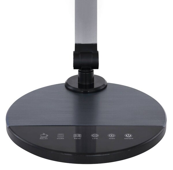 Globo Lampa biurkowa LED Konsti, możliwość ściemniania, czarny, biuro, aluminium, nowoczesny