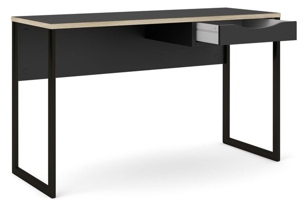 Czarne biurko Tvilum Function Plus, 130 x 48 cm