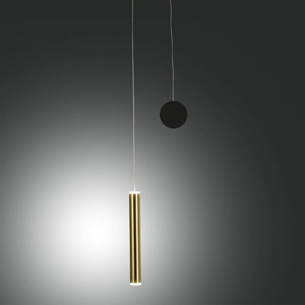 Fabas Luce Lampa wisząca Prado, możliwość ściemniania, mosiężny / złoty, salon / jadalnia, metal, nowoczesny