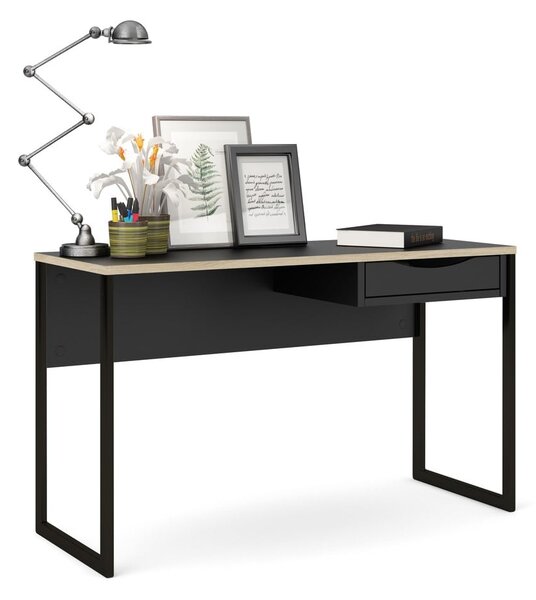 Czarne biurko Tvilum Function Plus, 130 x 48 cm