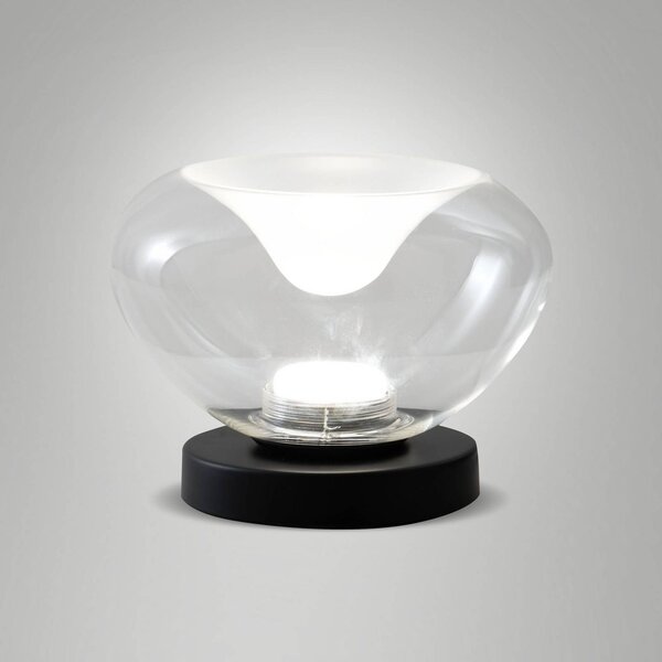 Fabas Luce Lampa stołowa LED Brena, możliwość ściemniania, przezroczysty / transparentny, salon / jadalnia, szkło, nowoczesny