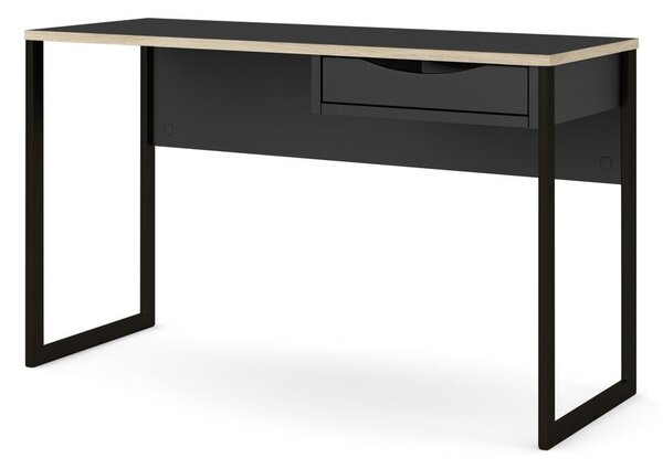 Czarne biurko Tvilum Function Plus, 130 x 48 cm