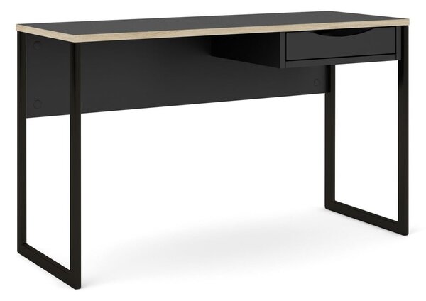Czarne biurko Tvilum Function Plus, 130 x 48 cm
