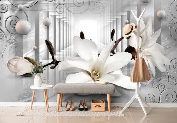 Tapeta magnolia z abstrakcyjnym tłem