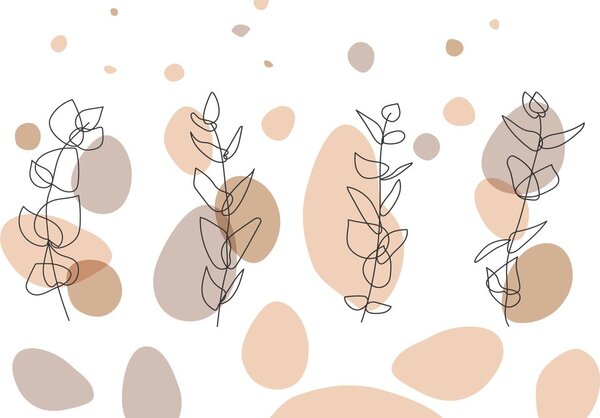 Tapeta minimalistyczna martwa natura z roślinami