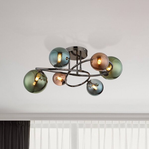 Globo Lampa sufitowa Riha, multikolor, salon / jadalnia, szkło