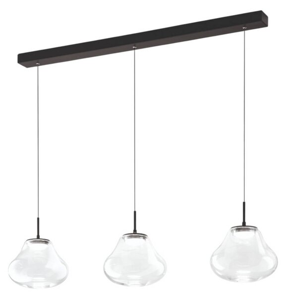 Fabas Luce Lampa wisząca szklana Deva, możliwość ściemniania, przezroczysty / transparentny, salon / jadalnia, szkło, nowoczesny