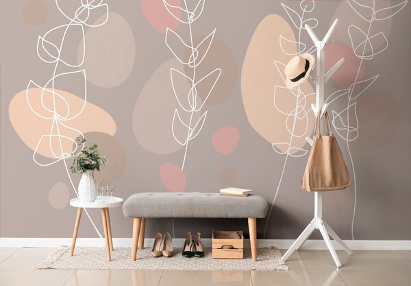 Tapeta minimalistyczne rośliny w pięknych odcieniach