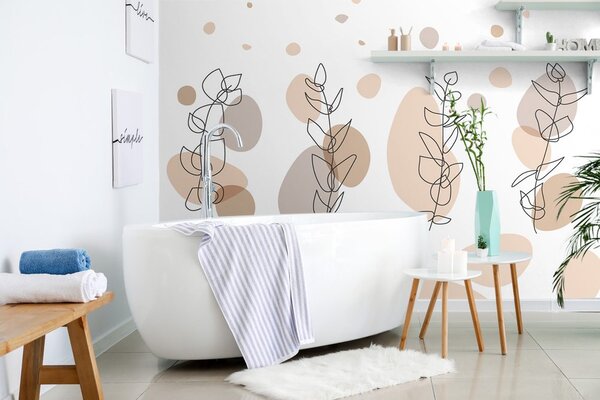 Tapeta minimalistyczna martwa natura z roślinami